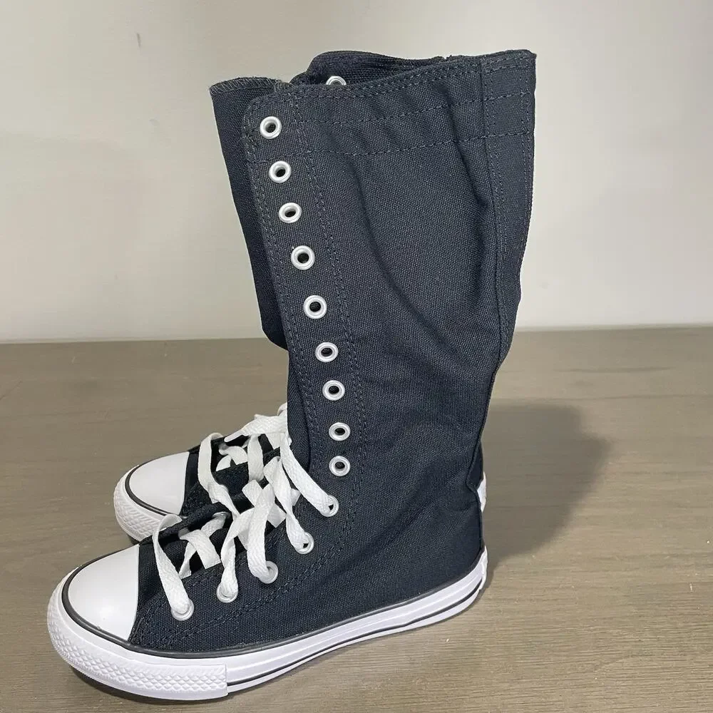Converse Kids Size 13 Shoes NEW Knee High Chuck Taylor All Star XHi Black Zip Up